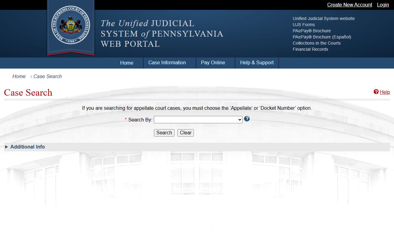 Westmoreland County court dockets UJS public docket search