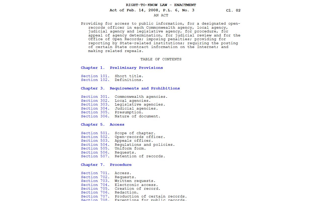 Westmoreland County court records Pennsylvania Right-to-Know Law reference