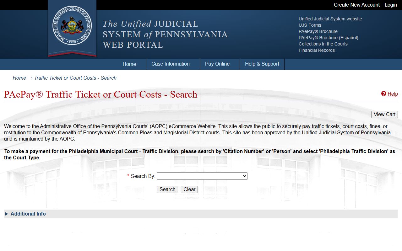 Westmoreland County traffic court records PAePay portal